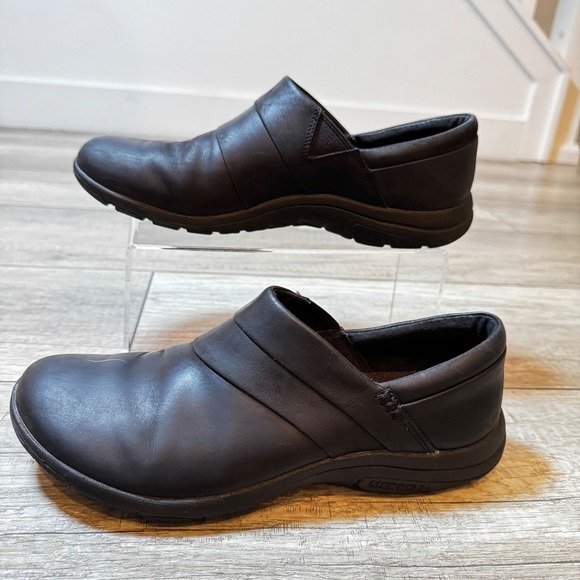Merrell Leather Clogs Comfort Slip On Shoes Everyday Walking Black sz 8 - Picture 1 of 8